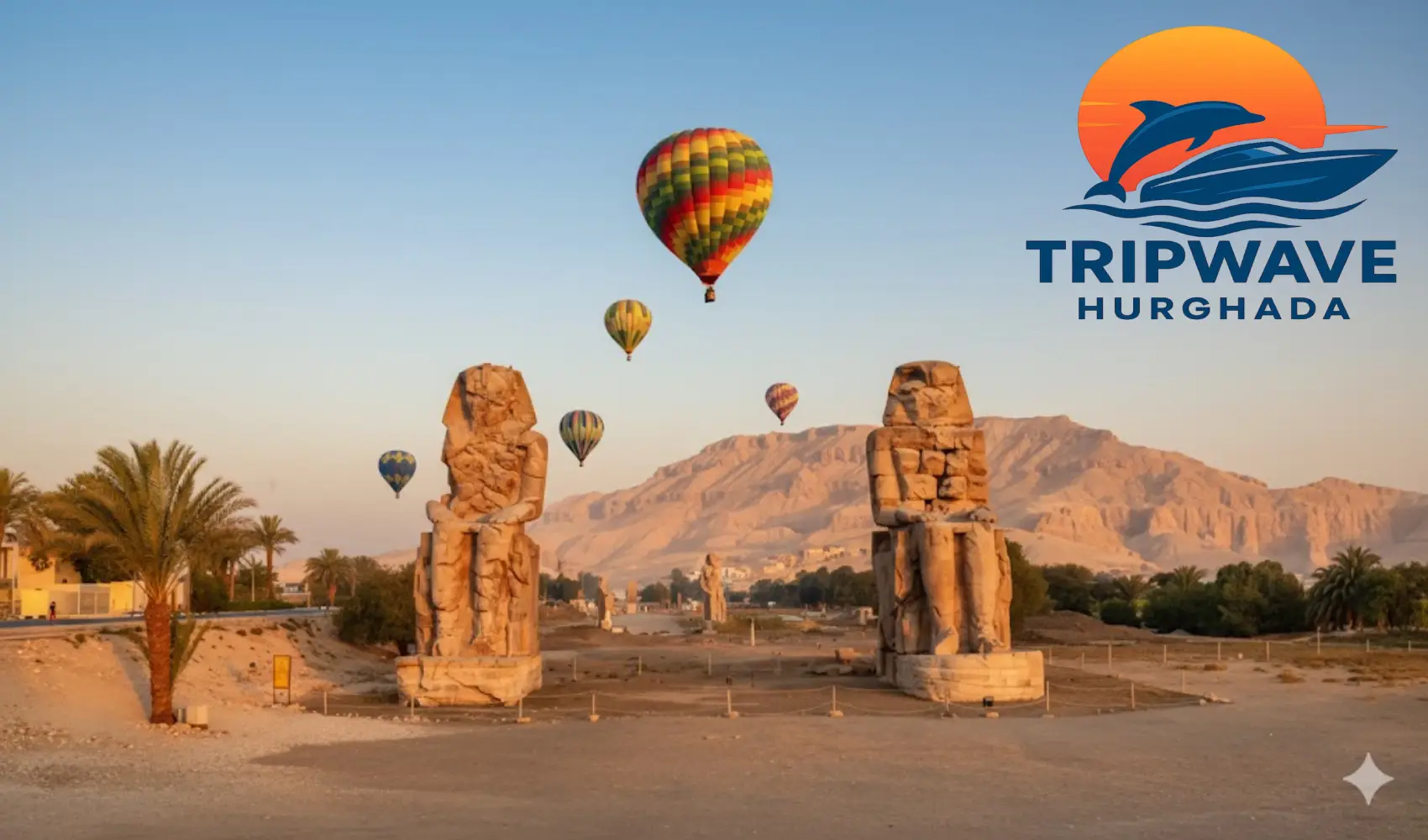Hot air balloon ride over Luxor with temple visits as part of magical excursions in Hurghada.