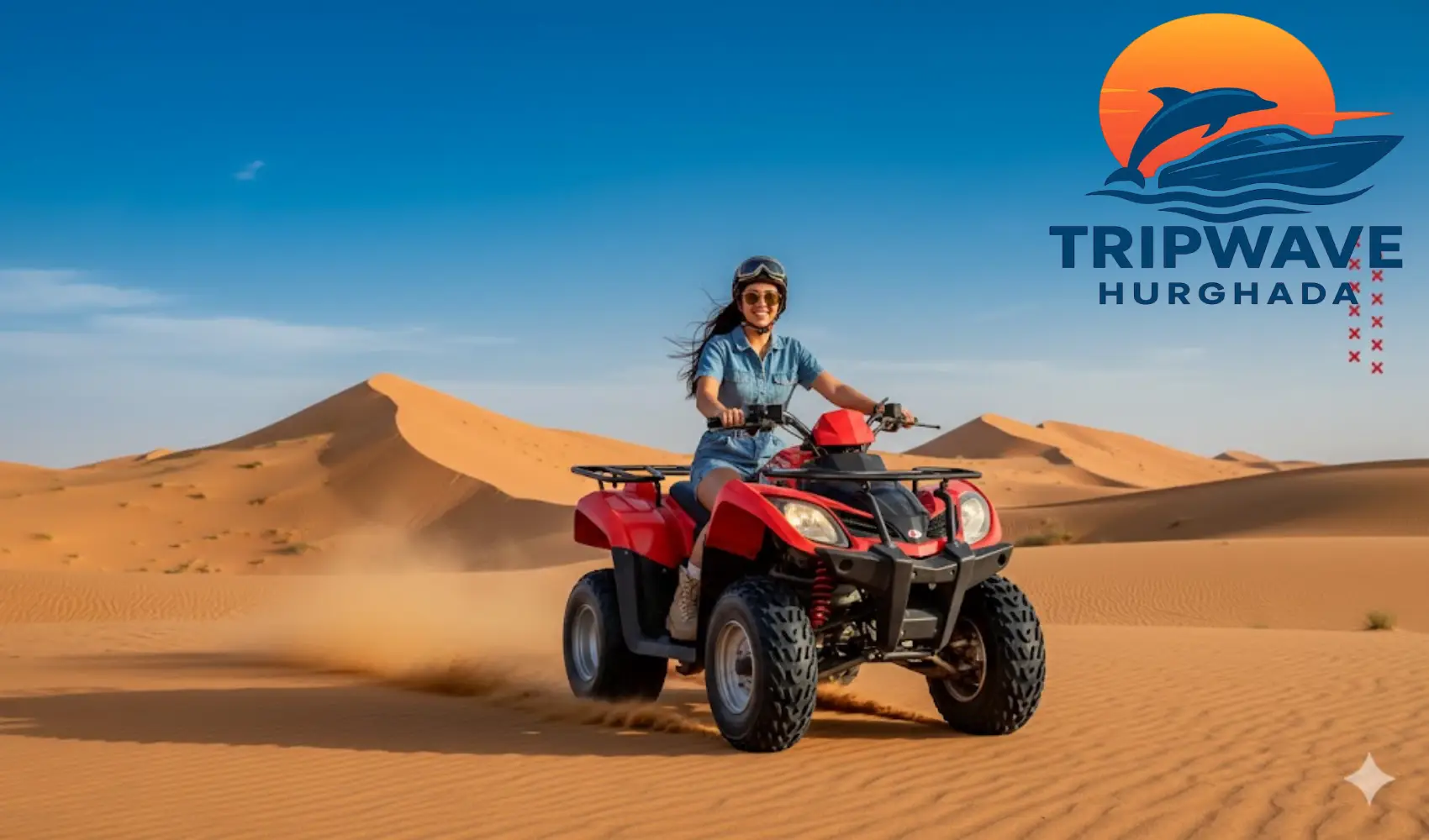 Quad bike experience in the desert as part of adventurous excursions in Hurghada.